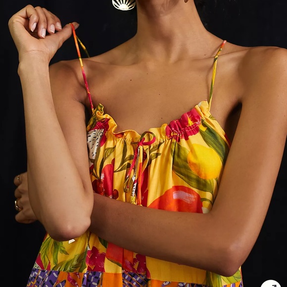 Anthropologie Farm Rio Tiered Halter Midi Dress - Picture 4 of 9